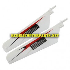 HAK809-03-White & Red Main Blade Replacement for HAK809 Helicopter