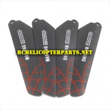 HAK377-35-RED Main Blade 4PCS Parts for Haktoys HAK377 Dragonfly Helicopter