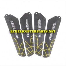 HAK377-35-YELLOW Main Blade 4PCS Parts for Haktoys HAK377 Dragonfly Helicopter
