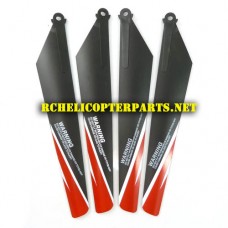 HAK735-02-Red Main Rotor Blade Parts for Haktoys HAK735 Helicopter