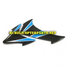 Hak736-Blue Tail Fin Set Parts for Haktoys Hak736 Helicopter