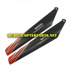 Hak736-Red (Upper) Main Blade B 2PCS for HAK736 Helicopter