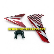 K304-06-Red Tail Decoration Parts for Kingco K304 Helicopter