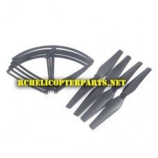 RK2300-39 Main Blades 4pcs and Protector 4PCS parts for Polaroid PL2300 Quadcopter Drone