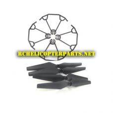 2600-39 Crash Kit Main Propellers 4PCS + Props Guard 4PCS Parts for Polaroid PL2600 WiFi Camera Drone