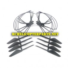 AVDRC01-37 Crash Kit Main Propellers 8PCS  + Props Guard Protection 8PCS Parts for Avier Merkury Stealth Quadcopter Drone Wifi AV-DRC01-101