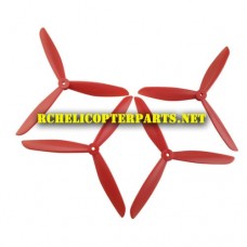 F18-01-NEW-Red Tri-Blade Propellers 4PCS  (Can be installed on Old Version) Parts for Contixo F18 GPS Drone Quadcopter