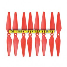 F18-41-Red Main Blade Propellers 8PCS Parts for Contixo F18 GPS Drone Quadcopter