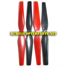 K88W-01 Propeller 4PCS (Red 2PCS and Black 2PCS) Parts for kingco K88W Wifi Drone Quadcopter