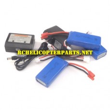 K88W-39 Lipo Battery 3PCS + Charger + Balance Charger Parts for kingco K88W Wifi Drone Quadcopter