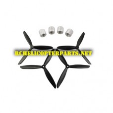 D80-14 Tri-Blade Propellers 4PCS + Nuts 4PCS Parts for Potensic D80 GPS Drone Quadcopter