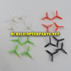 PAT10-30-MIX 4 Set of Tri-Blade Props 16PCS White & Red & Black & Green Parts for Propel Atom 1.0 Micro Drone Quadcopter