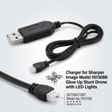 Charger for Sharper Image Model 1013086 Glow Up Stunt Drone with LED Lights