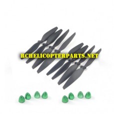 SKX1-41 Main Propellers 8PCS + Cap Nut 8PCS Parts for SkyDrones HD Pro X1 Drone