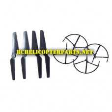 Crash Kit Propellers 4pcs & Prop Guards 4PCS for Sky Rider Condor Pro Drone DRW876 