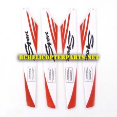 32475-01-RED Main Blades 4PCS Parts for ODS Radiofly Albatrox Helicopter