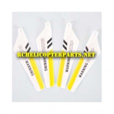 007-02-Yellow Main Blade 4PCS for iSuper iHeli-007 RC Helicopter