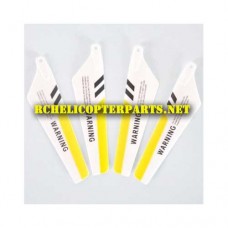 007-02-Yellow Main Blade 4PCS for iSuper iHeli-007 RC Helicopter
