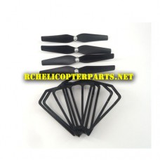 R65-39 Main Propeller 4pcs and Protection Guard 4pcs for ODS Radiofly 37982 Space Monster 65 Quadcopter Drone