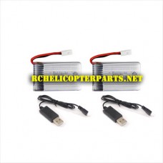 QDR-IST-36 Battery 600mAh 2PCS and USB 2PCS Parts Part for AWW AW-QDR-IST Quadrone I-Sight Drone Quadcopter