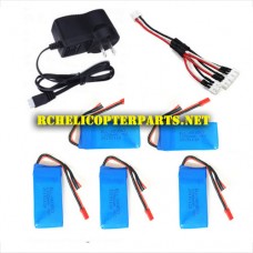 QDR-SEN-22 Lipo Batteries 5PCS and Charger Parts for AWW AW-QDR-SEN Sentinel Quadrone Quadcopter Drone