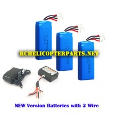 F6-50-NEW Version Lipo Batteries 3PCS with Balance Charger Parts for Contixo F6 Quadcopter RC Drone