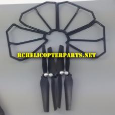 F10-25 Main Propeller 4PCS and Blade Protector 4PCS Parts for Contixo F10 Drone Quadcopter