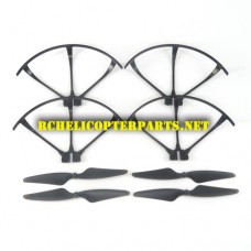 F17-37 Main Blades 4PCS and Protector Guard 4PCS Parts for Contixo F17 Quadcopter Drone