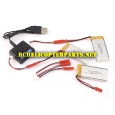 360-17 3P+SM Lipo Batery 3PCS with Charger Parts for Globi Pilot 360 Quadrocopter Drone