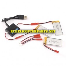 GNXR-22 Battery 3PCS and Charger Parts for Globi Nibiru XR-1 Drone Quadcopter