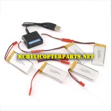 908F-27 800mAh Batteries 5PCS and Charger Parts for Haktoys HAK908f WIFI Drone