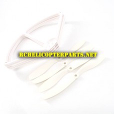 6000-40-White Protector Guard 4PCS + Main Blades 4PCS Parts for Mota GIGA-6000 Drone