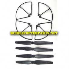 RCP70-038 Main Blades 4pcs and Protector Guard 4pcs Parts for Promark P70 VR RC Drone Quadcopter