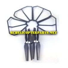 6062-38 Main Propeller 4PCS and Protector Guard 4PCS Parts for Riviera RIV-W606-2 RC Night Stalker Drone
