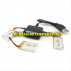 WAC-08 Battery 3PCS and Charger Parts for Wonder Chopper Ewonderworld Stunt Drone Quadcopter