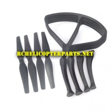 VCK 640-41 Propellers 4pcs and Protector Guard 4PCS and Landing Gear 4pcs Parts for Denver DCH-640 Drone